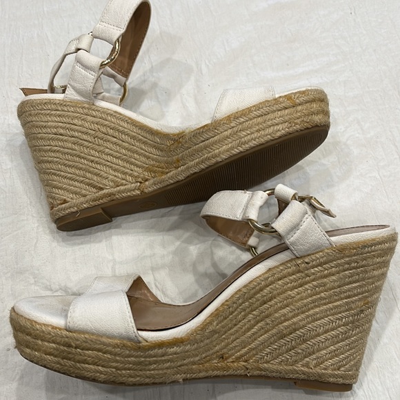 Merona White Espadrille Wedge Sandals Size 8.5 - Picture 2 of 7